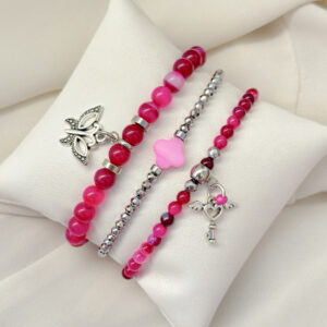 Tris di bracciali Fucsia